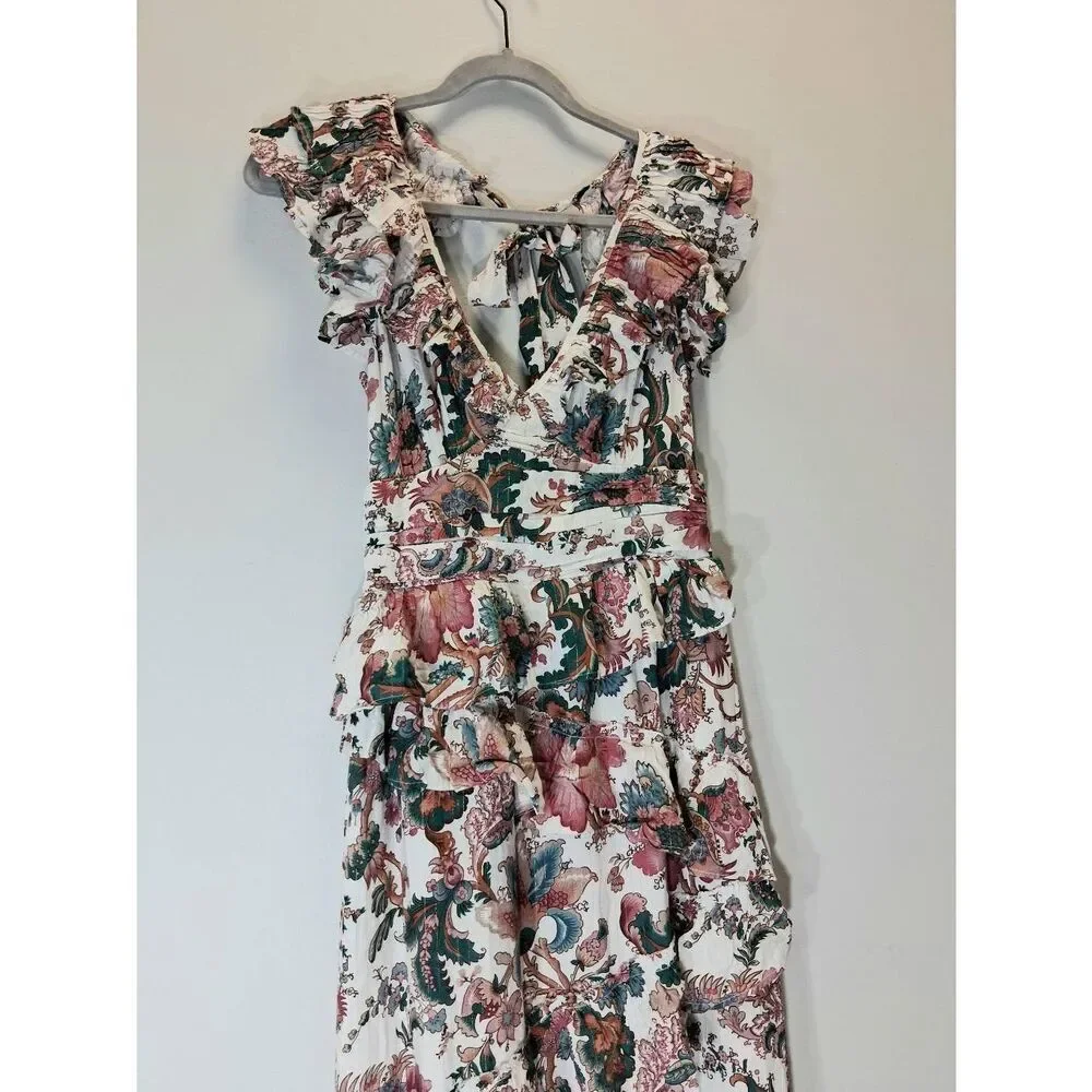 Love the label Anthropologie womens small floral maxi dress tiered gypsy boho - Picture 3 of 12
